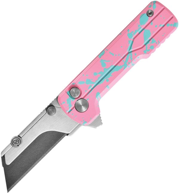 Oknife Otacle U1 Ultra Button Lock Folding Knife Zombie Pink