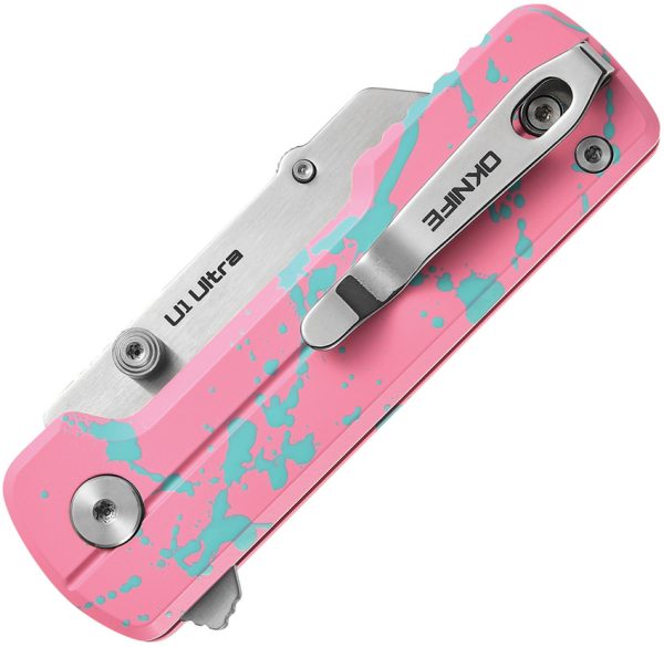Oknife Otacle U1 Ultra Button Lock Folding Knife Zombie Pink