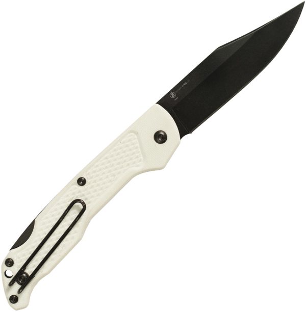 ON4315WHTC_add_01 Ontario Camp Plus EDC Lockback Folding Knife 3.38" Black Blade White Handle