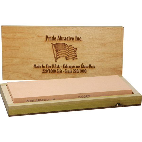 PRD831220_add_02 Pride Abrasive Combination Water Stone 220/1000 Grit 8" with Wooden Box