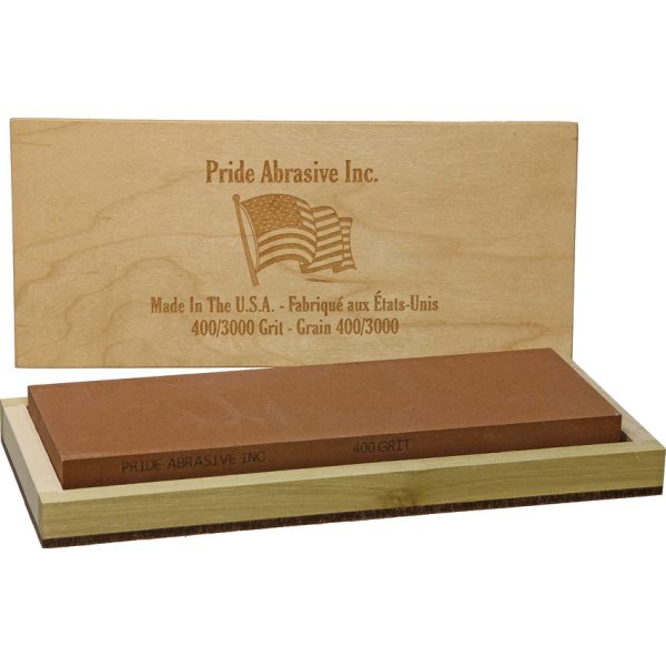 Pride Abrasive Combination Water Stone 400/3000 Grit with Wooden Box