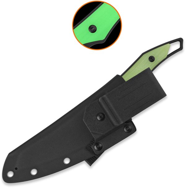 QSP Knife T-Cook Fixed Blade Nitro V Glow G10 w/ Sheath