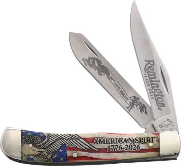 Remington Trapper 250th Anniversary Folding Knife 4.13" Bone Handle