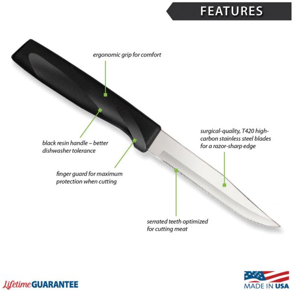 Anthem Serrated Steak Blk Bag