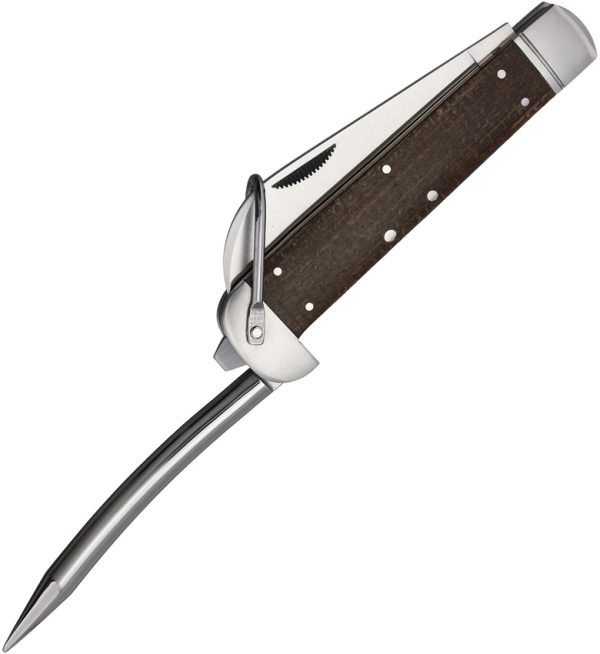 Rough Rider Marlin Spike Folder 5.13" Brown Micarta