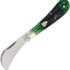Rough Rider Bluegill Hawkbill 4" Folding Knife Blue Green Bone