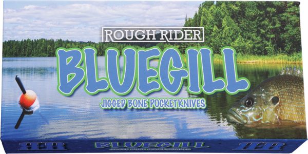 Rough Rider Bluegill Hawkbill 4" Folding Knife Blue Green Bone