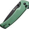 Sencut Serene Button Lock Folding Knife 3.5" D2 Green