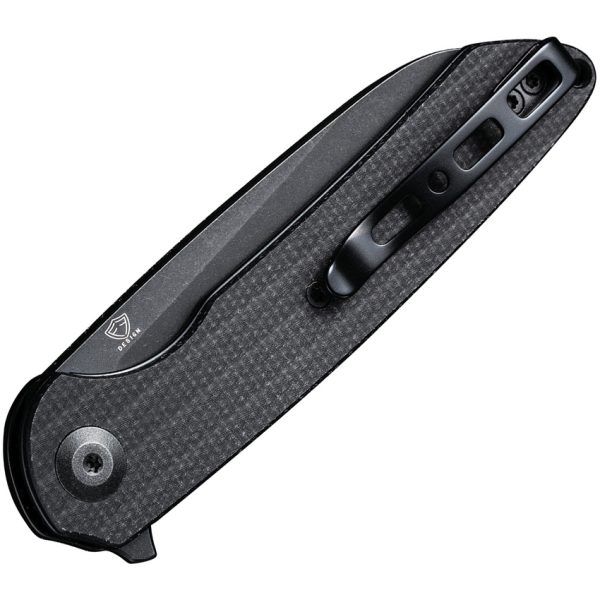 SENCUT Kyril Linerlock Folding Knife 3.13" Black Micarta