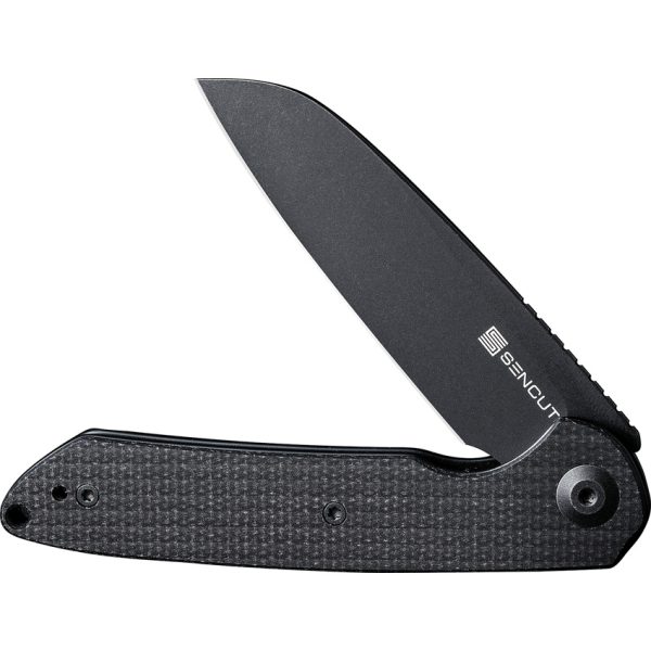 SENCUT Kyril Linerlock Folding Knife 3.13" Black Micarta