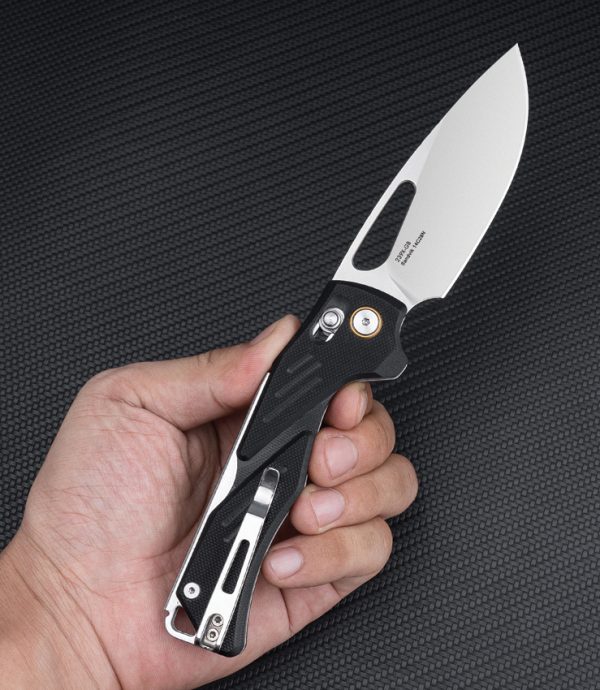 SRM Knives Mirage 239X Folding Knife D2 Blade Black G10