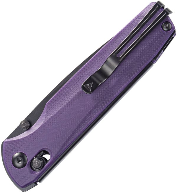 SRM Knives 258L Ambi Lock Folding Knife 3.5" D2 Purple G10