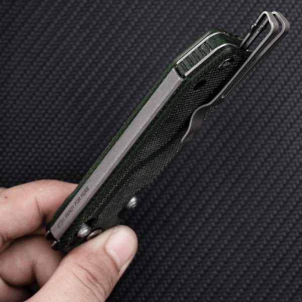 SRM Knives Rubik Ambi Lock Folding Knife 3.5" 14C28N Green