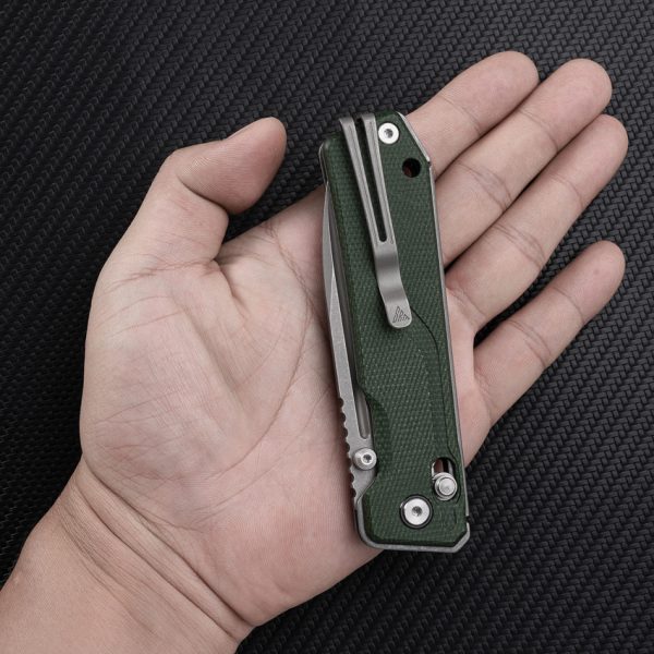 SRM Knives Rubik Ambi Lock Folding Knife 3.5" 14C28N Green
