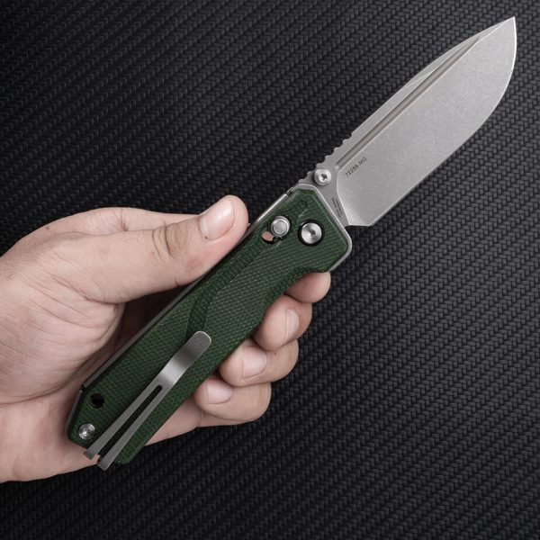 SRM Knives Rubik Ambi Lock Folding Knife 3.5" 14C28N Green