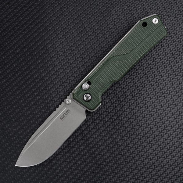 SRM Knives Rubik Ambi Lock Folding Knife 3.5" 14C28N Green