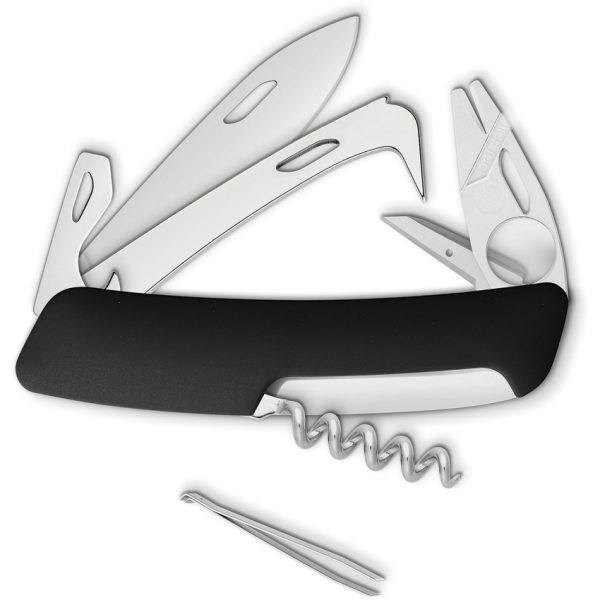 Swiza HO05TT Horse Pocket Knife Black 3.75" Closed w/ Tools