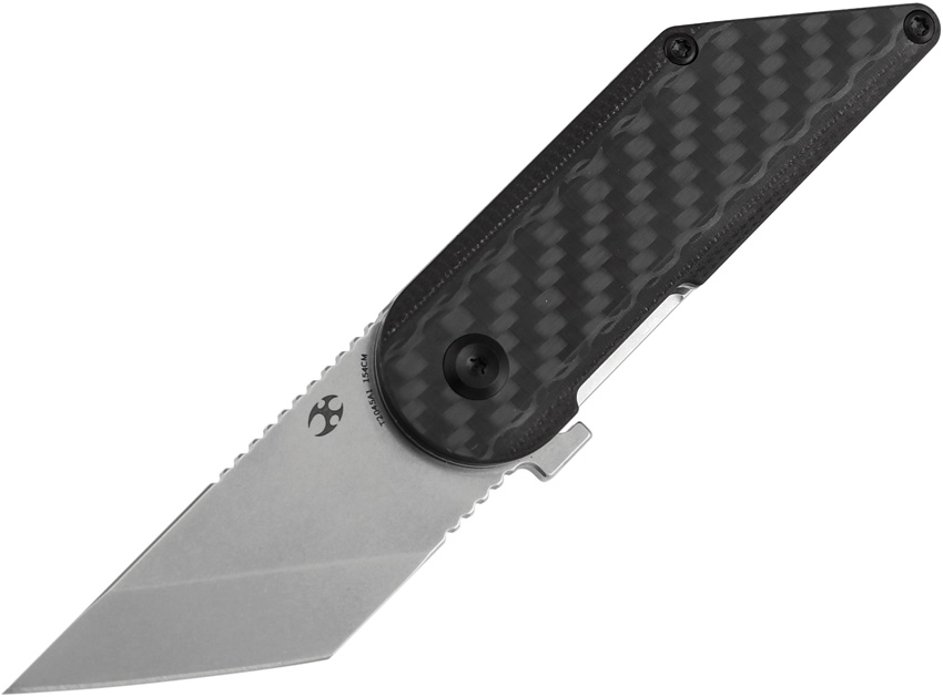 Kansept Knives Dash Linerlock Folding Knife 2.25" 154CM Stonewash Tanto Black