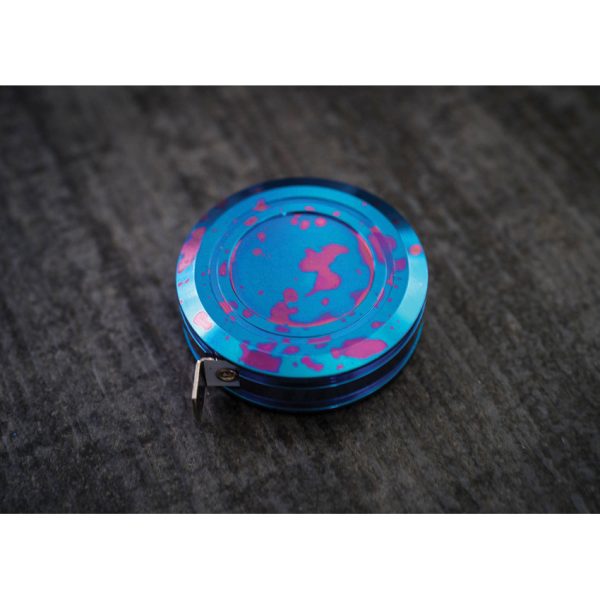 TEC Accessories Ti-Tape Teal-Magenta Splash Titanium Keychain Measuring Tape