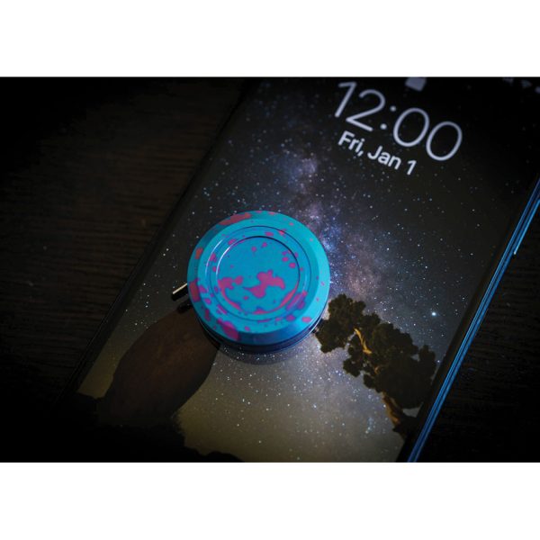 TEC Accessories Ti-Tape Teal-Magenta Splash Titanium Keychain Measuring Tape