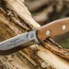 TOPS Fieldcraft BOB Hunter Fixed Blade Knife, 4.75" 1095HC Blade, Tan Micarta