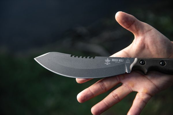 TPBWLF02_add_09 TOPS Brush Wolf 6.5" Fixed Blade Knife Green Canvas Micarta
