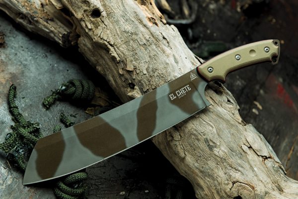 TOPS El Chete 12" 1095HC Blade Midnight Bronze Camo Fixed Machete