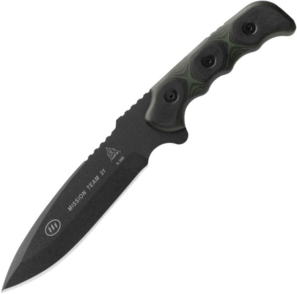 TOPS Mission Team 21 Fixed Blade Knife 6.63" 1095 Steel w/ Sheath