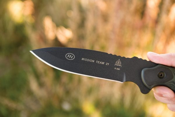 TOPS Mission Team 21 Fixed Blade Knife 6.63" 1095 Steel w/ Sheath