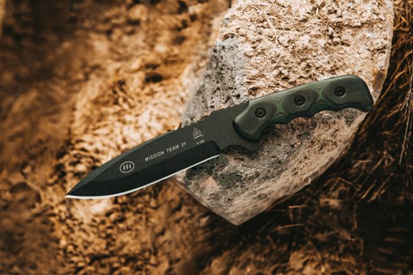 TOPS Mission Team 21 Fixed Blade Knife 6.63" 1095 Steel w/ Sheath