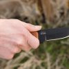 TOPS Overlander 2 Fixed Blade Knife 4" 1095 Black Coated Blade Tan Micarta w/ Sheath