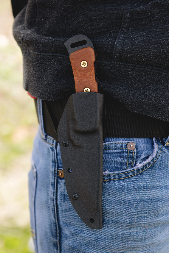 TOPS Overlander 2 Fixed Blade Knife 4" 1095 Black Coated Blade Tan Micarta w/ Sheath