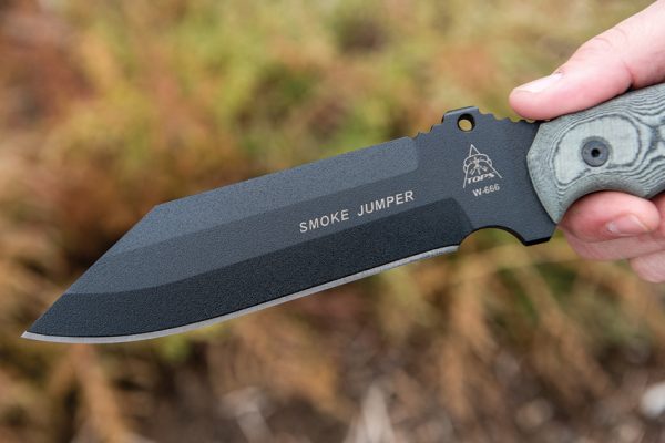 TOPS Smoke Jumper Fixed Blade Knife 6.5" 1095 High Carbon Steel Black