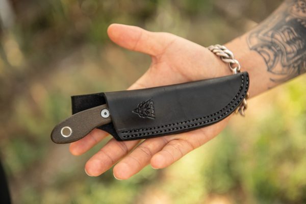 TOPS Scandi Trekker Fixed Blade Knife 3.63" 1095 Steel Green Canvas Micarta w/ Sheath