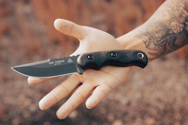 TOPS TEX Creek Fixed Blade Knife 4.13" 1095HC w/ Sheath