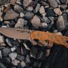 TOPS Tex Creek 69 Fixed Blade Knife 4" Drop Point 1095 Steel Tan