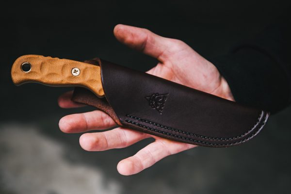 TOPS Tex Creek 69 Fixed Blade Knife 4" Drop Point 1095 Steel Tan