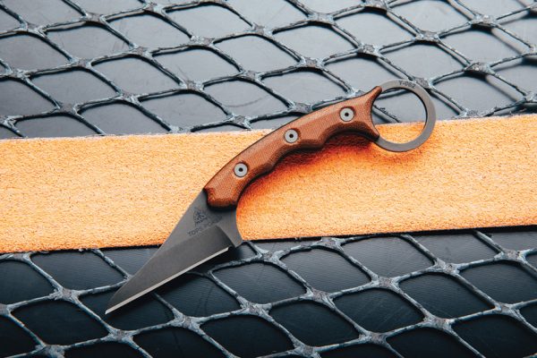 TOPS Poker Fixed Blade Knife 2.5" 1095HC Black Tan Canvas
