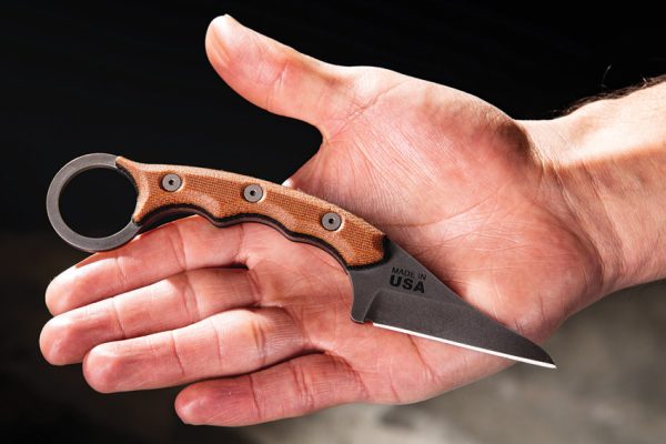 TOPS Poker Fixed Blade Knife 2.5" 1095HC Black Tan Canvas