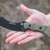TOPS Tundra Wolf Fixed Blade Knife 5.75" 1095HC Black Blade Green Canvas Micarta