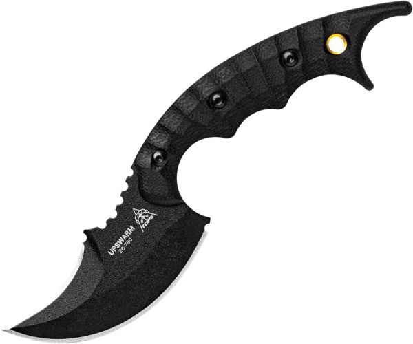 TOPS Upswarm Fixed Blade Double 3" 1095HC Black Kydex Sheath
