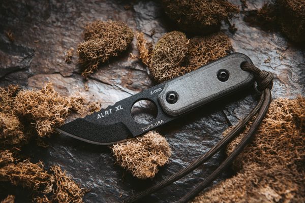 TPXL05_add_02 TOPS ALRT Fixed Blade Knife 2.63" 1095 Steel Black w/ Sheath