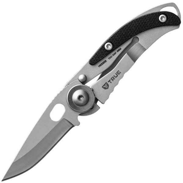 TRUE Skeleton Keychain Framelock Folding Knife 1.5" Black