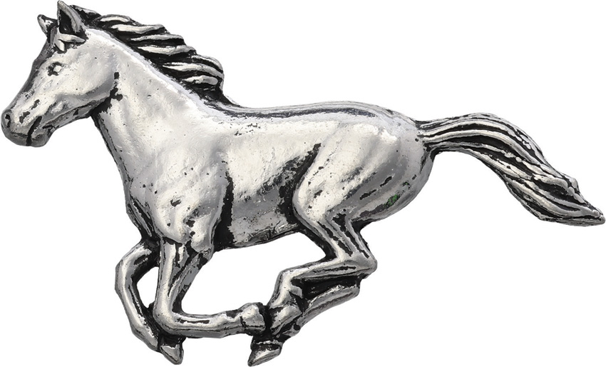 TSBA19 TS Brown Running Horse Pin 1.5 Pewter
