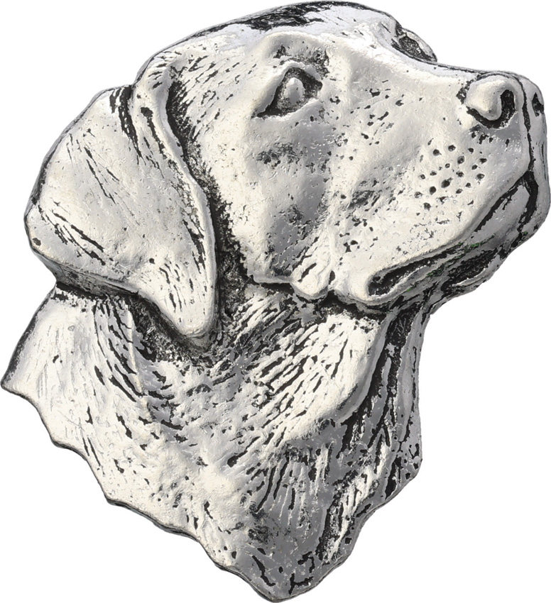 TS Brown Labrador Head Pin Pewter 1.13"