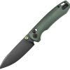 TRIVISA Dragonfly Crossbar Lock Folding Knife 3" Green Micarta