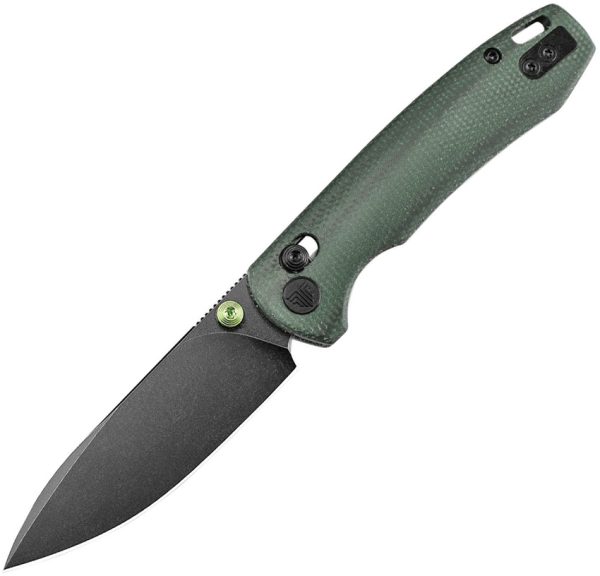 TRIVISA Dragonfly Crossbar Lock Folding Knife 3" Green Micarta