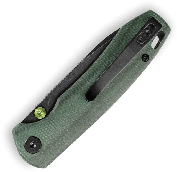 TRIVISA Dragonfly Crossbar Lock Folding Knife 3" Green Micarta