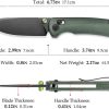 TRIVISA Dragonfly Crossbar Lock Folding Knife 3" Green Micarta