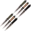 Uzi Throwing Knife Set 4" Double Edge Stainless 6-Pack w/ Sheath